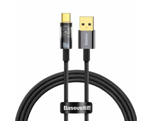 Кабель Baseus Explorer Series Auto Power-Off Fast Charging Data Cable USB to Type-C 100W 2m Black (CATS000301) Кабель Baseus Explorer Series Auto Power-Off Fast Charging Data Cable USB to Type-C 100W 2m Black (CATS000301)
