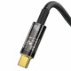 Кабель Baseus Explorer Series Auto Power-Off Fast Charging Data Cable USB to Type-C 100W 2m Black (CATS000301)