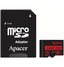 microSDXC (UHS-1) Apacer 64Gb class 10 R85MB/s (adapter SD) (AP64GMCSX10U5-R)
