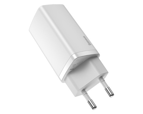 Мережевий зарядний пристрій Baseus GaN2 Lite Quick Charger C+U 65W EU White (CCGAN2L-B02) Мережевий зарядний пристрій Baseus GaN2 Lite Quick Charger C+U 65W EU White (CCGAN2L-B02)