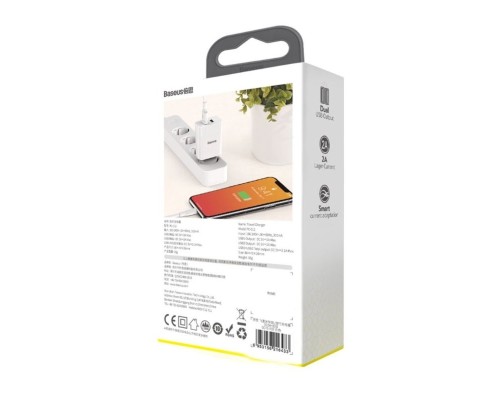 Мережевий зарядний пристрій Baseus Speed Mini Dual U Charger 10.5W White (CCFS-R02) Мережевий зарядний пристрій Baseus Speed Mini Dual U Charger 10.5W White (CCFS-R02)