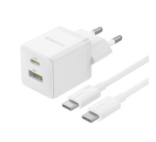 Мережевий зарядний пристрій Baseus Palm Fast Charger C+U 30W EU Moon White (with Baseus Mini White Cable USB-C to USB-C 60W (20V/3A) 1m Moon White) (P1011160A213-01)