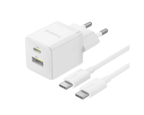 Мережевий зарядний пристрій Baseus Palm Fast Charger C+U 30W EU Moon White (with Baseus Mini White Cable USB-C to USB-C 60W (20V/3A) 1m Moon White) (P1011160A213-01) Мережевий зарядний пристрій Baseus Palm Fast Charger C+U 30W EU Moon White (with Baseus Mini White Cable USB-C to USB-C 60W (20V/3A) 1m Moon White) (P1011160A213-01)