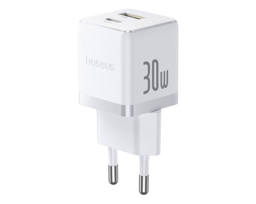 Мережевий зарядний пристрій Baseus Palm Fast Charger C+U 30W EU Moon White (with Baseus Mini White Cable USB-C to USB-C 60W (20V/3A) 1m Moon White) (P1011160A213-01) Мережевий зарядний пристрій Baseus Palm Fast Charger C+U 30W EU Moon White (with Baseus Mini White Cable USB-C to USB-C 60W (20V/3A) 1m Moon White) (P1011160A213-01)