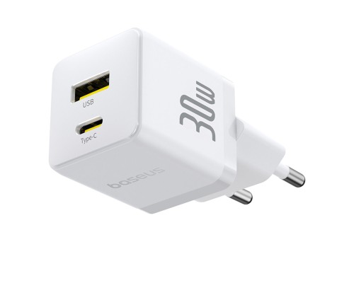 Мережевий зарядний пристрій Baseus Palm Fast Charger C+U 30W EU Moon White (with Baseus Mini White Cable USB-C to USB-C 60W (20V/3A) 1m Moon White) (P1011160A213-01) Мережевий зарядний пристрій Baseus Palm Fast Charger C+U 30W EU Moon White (with Baseus Mini White Cable USB-C to USB-C 60W (20V/3A) 1m Moon White) (P1011160A213-01)