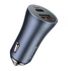 Автомобільний зарядний пристрій Baseus Golden Contactor Pro Dual Quick Charger Car Charger U+C 40W Dark Gray (CCJD-0G)