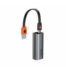 USB-Hub Baseus Steel Cannon Series USB A &amp; Type-C Bidirectional Gigabit LAN Adapter Dark grey (CAHUB-AF0G)
