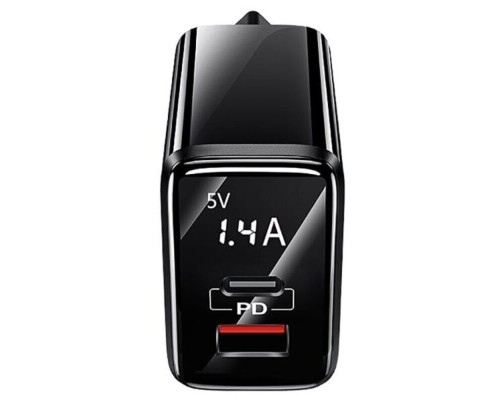 Мережевий зарядний пристрій Usams US-CC133 T40 18W QC3.0+PD Digital Display Fast Charger (EU) Black (CC133TC01) Мережевий зарядний пристрій Usams US-CC133 T40 18W QC3.0+PD Digital Display Fast Charger (EU) Black (CC133TC01)