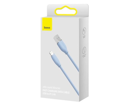 Кабель Baseus Jelly Liquid Silica Gel Fast Charging Data Cable USB to iP 2.4A 1.2m Blue (CAGD000003) Кабель Baseus Jelly Liquid Silica Gel Fast Charging Data Cable USB to iP 2.4A 1.2m Blue (CAGD000003)
