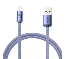 Кабель Baseus Crystal Shine Series Fast Charging Data Cable USB to iP 2.4A 1.2m Purple (CAJY000005)