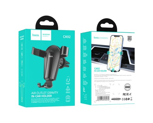 Тримач для мобільного HOCO CA92 Gold shield air outlet gravity holder Black (6931474753472) Тримач для мобільного HOCO CA92 Gold shield air outlet gravity holder Black (6931474753472)