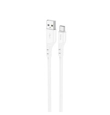 Кабель HOCO X97 Crystal color silicone charging data cable Type-C white (6931474799876)