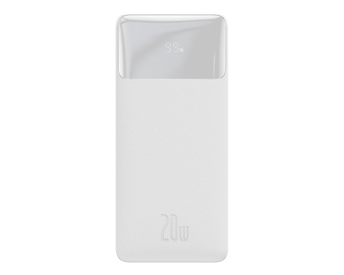Зовнішній акумулятор Baseus Bipow Digital Display Fast Charge Power Bank 30000mAh 20W White (PPBD050402) Зовнішній акумулятор Baseus Bipow Digital Display Fast Charge Power Bank 30000mAh 20W White (PPBD050402)