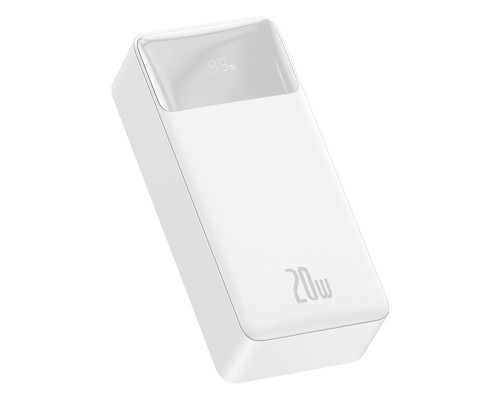 Зовнішній акумулятор Baseus Bipow Digital Display Fast Charge Power Bank 30000mAh 20W White (PPBD050402) Зовнішній акумулятор Baseus Bipow Digital Display Fast Charge Power Bank 30000mAh 20W White (PPBD050402)
