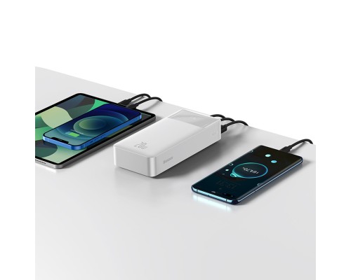 Зовнішній акумулятор Baseus Bipow Digital Display Fast Charge Power Bank 30000mAh 20W White (PPBD050402) Зовнішній акумулятор Baseus Bipow Digital Display Fast Charge Power Bank 30000mAh 20W White (PPBD050402)