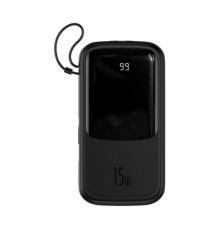 Зовнішній акумулятор Baseus Qpow Digital Display Power Bank 20000mAh 15W Black (With IP Cable) Black (PPQD-F01)
