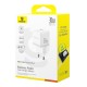 Мережевий зарядний пристрій Baseus Palm Fast Charger C+U 30W EU Moon White (P1011160A213-00)