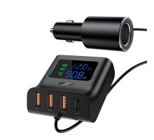 Автомобільний зарядний пристрій ACEFAST B8 digital display car HUB charger (6974316281078)