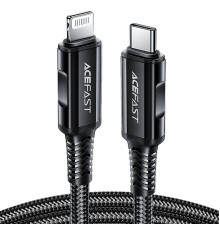 Кабель ACEFAST C4-01 Type-C to iP 3A, 30W, 1.8m, nylon, zinc connectors, Black (6974316281306)