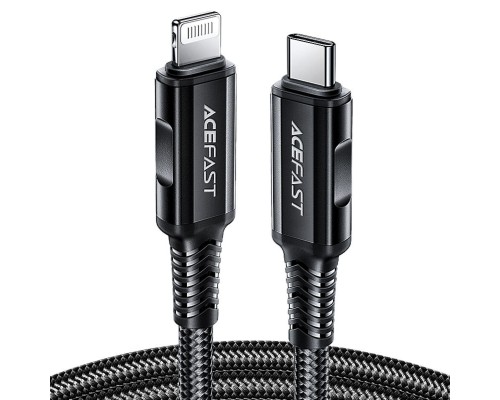 Кабель ACEFAST C4-01 Type-C to iP 3A, 30W, 1.8m, nylon, zinc connectors, Black (6974316281306)