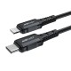 Кабель ACEFAST C4-01 Type-C to iP 3A, 30W, 1.8m, nylon, zinc connectors, Black (6974316281306)
