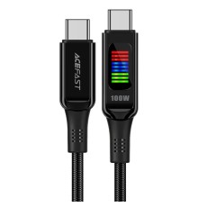 Кабель ACEFAST C7-03 Type-C to Type-C 5A, 100W, 1.2m, nylon, zinc connectors, LED, Black (6974316282778)