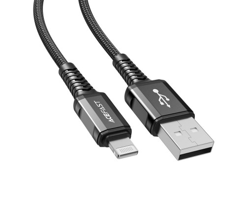 Кабель ACEFAST C1-02 USB to iP 2.4A, 1.2m, nylon, aluminum connectors, Black (AFC1-02B) Кабель ACEFAST C1-02 USB to iP 2.4A, 1.2m, nylon, aluminum connectors, Black (AFC1-02B)