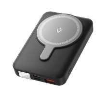Зовнішній акумулятор Vention 10000mAh Magnetic Wireless Power Bank (USB-C + Lightning + USB-C + USB-A +Wireless) 22.5W Black LED Display Type (FHTB0) (FHTB0)
