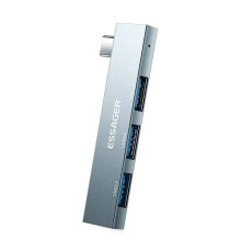 USB-хаб ESSAGER (opp bag) Fengyang  3 in 1 Splitter Silver (EHBC03-FY10-P)