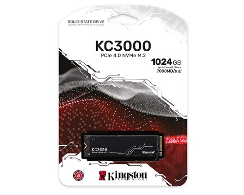 Накопичувач SSD M.2 Kingston KC3000 1024GB NVMe 2280 PCIe 4.0 x4 3D NAND TLC (SKC3000S/1024G) Накопичувач SSD M.2 Kingston KC3000 1024GB NVMe 2280 PCIe 4.0 x4 3D NAND TLC (SKC3000S/1024G)
