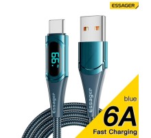 Кабель ESSAGER LCD YD03 USB to Type-C 100W blue (ES-XCT-YD03)