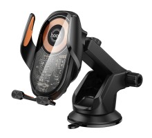 Автотримач для телефона з БЗП HOCO HOCO HW34 Blue whale 3-axis linkage wireless fast charging car holder(center console) (6942007652148)