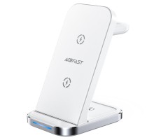 Бездротовий зарядний пристрій ACEFAST E15 desktop 3-in-1 wireless charging stand White (6974316281986)