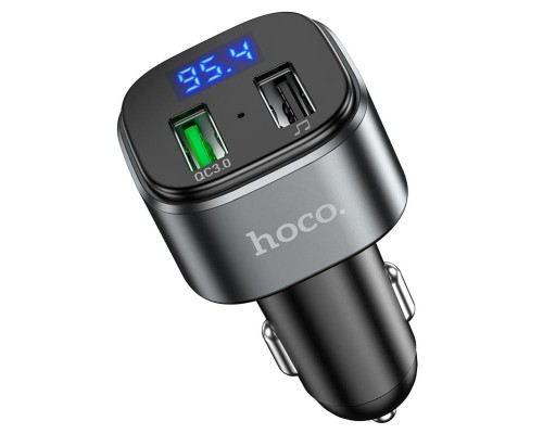 АЗП з FM-модулятором HOCO E67 Fighter QC3.0 18W car BT FM transmitter Black (6931474762122)
