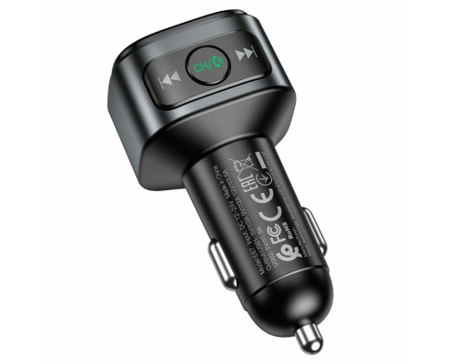 АЗП з FM-модулятором HOCO E67 Fighter QC3.0 18W car BT FM transmitter Black (6931474762122)