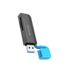Картрідер BOROFONE DH9 Wisdom 2-in-1 USB 3.0 card reader Black Blue (6941991112393)