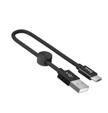 Кабель HOCO X35 USB to Type-C 3A, 0.25m, nylon, aluminum connectors, Black (6931474707451)