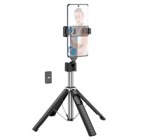 Селфі-монопод HOCO K18 Wave four-leg live broadcast holder Black (6931474770707)