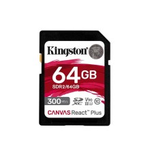 SDXC (UHS-II U3) Kingston Canvas React Plus 64Gb class 10 V90 (R-300MB/s) (SDR2/64GB)