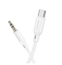 Аудіокабель BOROFONE BL18 Type-C silicone digital audio conversion cable White (6941991101076)