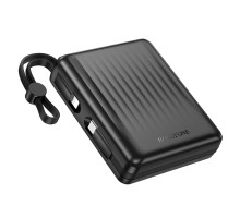 Зовнішній акумулятор BOROFONE BJ70A Vigorous 22.5W+PD20W fully compatible power bank with cable(15000mAh) Black (6941991116698)
