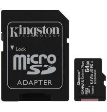 Карта пам'яті microSDXC (UHS-1) Kingston Canvas Select Plus 64Gb class 10 А1 (R-100MB/s) (adapter SD) (SDCS2/64GB)