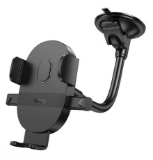 Автотримач для телефона HOCO H20 Mighty one-button car holder(windshield) Black (6942007601597)