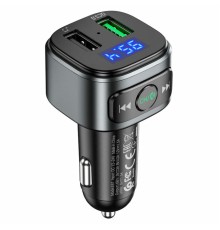 АЗП з FM-модулятором HOCO E67 Fighter QC3.0 18W car BT FM transmitter Black (6931474762122)