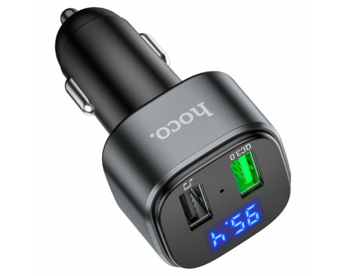 АЗП з FM-модулятором HOCO E67 Fighter QC3.0 18W car BT FM transmitter Black (6931474762122)