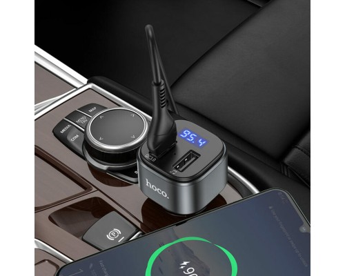 АЗП з FM-модулятором HOCO E67 Fighter QC3.0 18W car BT FM transmitter Black (6931474762122)