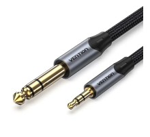 Аудіокабель Vention Cotton Braided 3.5mm TRS Male to 6.35mm Male Audio Cable 5M Gray Aluminum Alloy Type (BAUHJ) (BAUHJ)