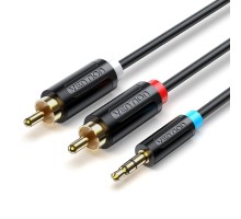 Аудіокабель Vention 3.5MM Male to 2-Male RCA Adapter Cable 1M Black (BCLBF) (BCLBF)