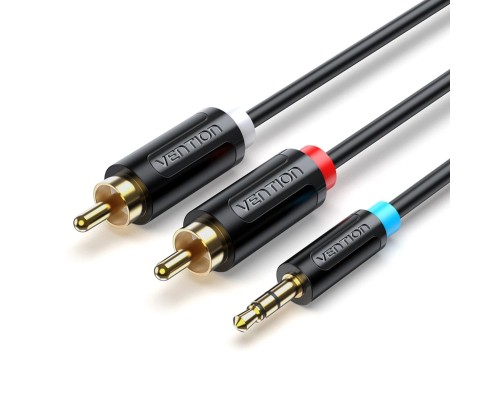 Аудіокабель Vention 3.5MM Male to 2-Male RCA Adapter Cable 1.5M Black (BCLBG) (BCLBG) Аудіокабель Vention 3.5MM Male to 2-Male RCA Adapter Cable 1.5M Black (BCLBG) (BCLBG)