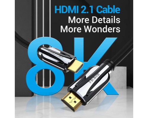 Кабель Vention HDMI-HDMI, 2M, v2.1, 8K 60Hz, 4K 120Hz, 2K 144Hz, 1080P 160Hz (AANBF) (AALBH) Кабель Vention HDMI-HDMI, 2M, v2.1, 8K 60Hz, 4K 120Hz, 2K 144Hz, 1080P 160Hz (AANBF) (AALBH)